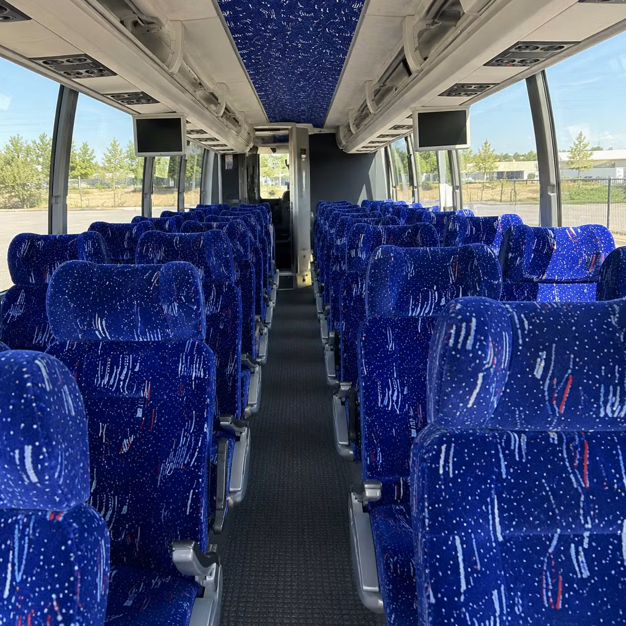 56 passenger charter bus inside